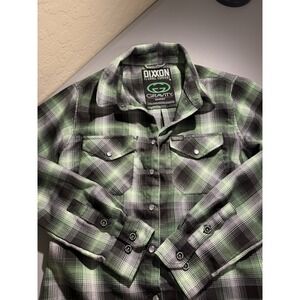 Dixxon Flannel Co Women's Gravity Energy Shirt Green Pearl Snap, Size M